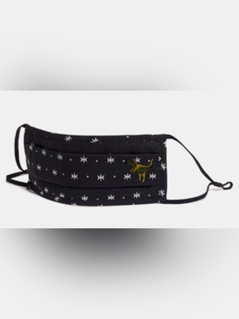 Coach Black Star-Pattern Face Mask with Yellow Wild Rexy Embroidery